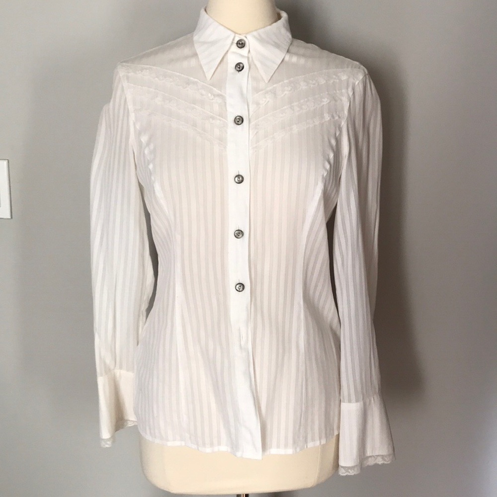 Escada White Laced Dress Shirt